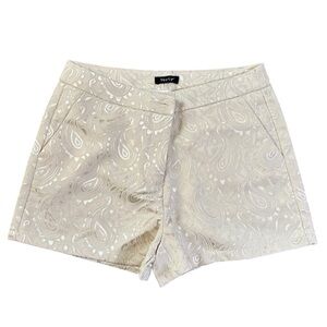 verty Cream Paisley Jacquard High-Waist Shorts